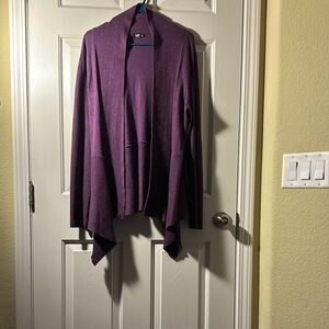 Loft Purple Open Front Cardigan